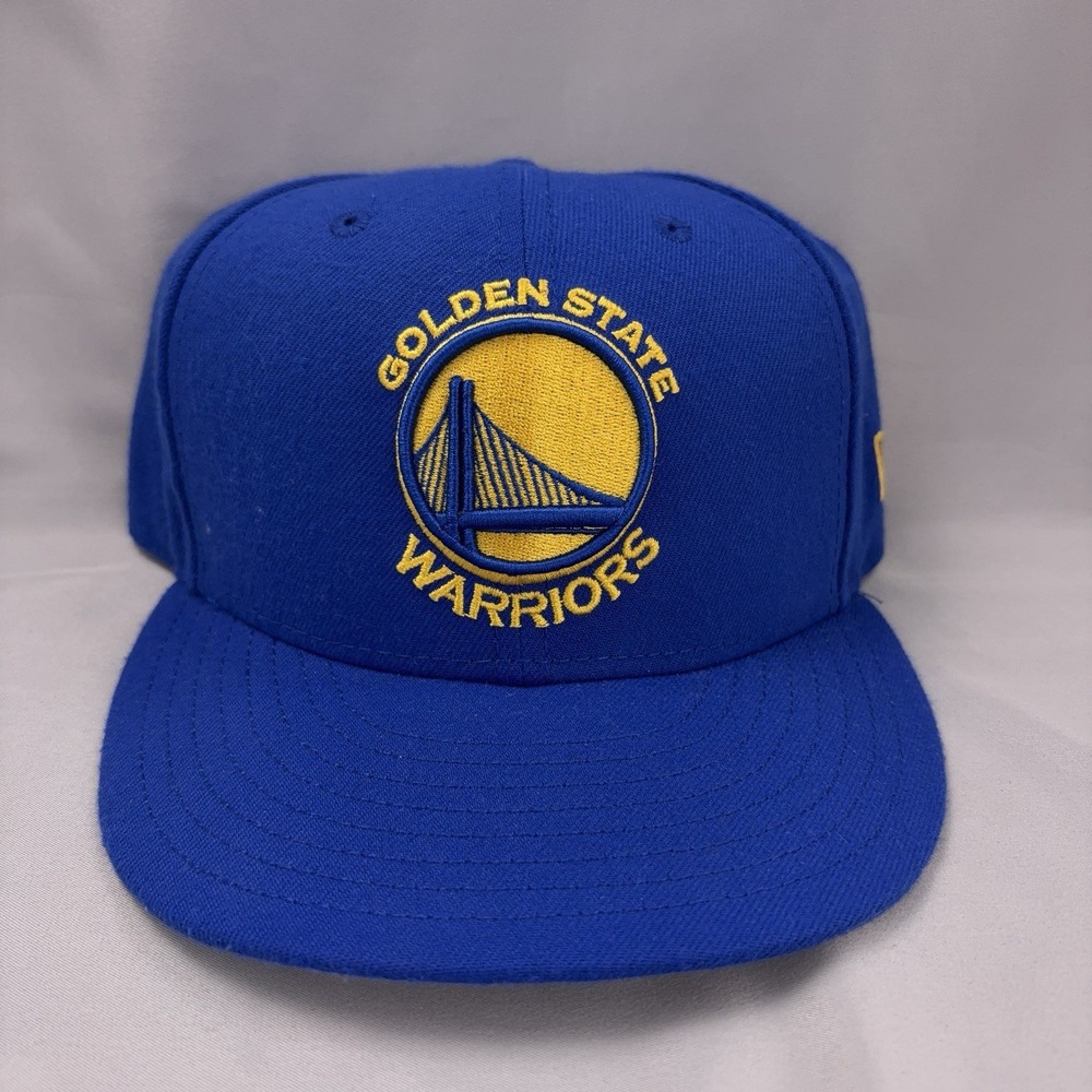 New Era Golden State Warriors SnapBack Blue Yellow Cap Hat NBA‎ Logo